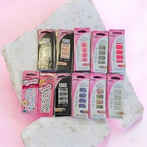 100 NEW PACKS Press-On Nail Strips - Variety Pack